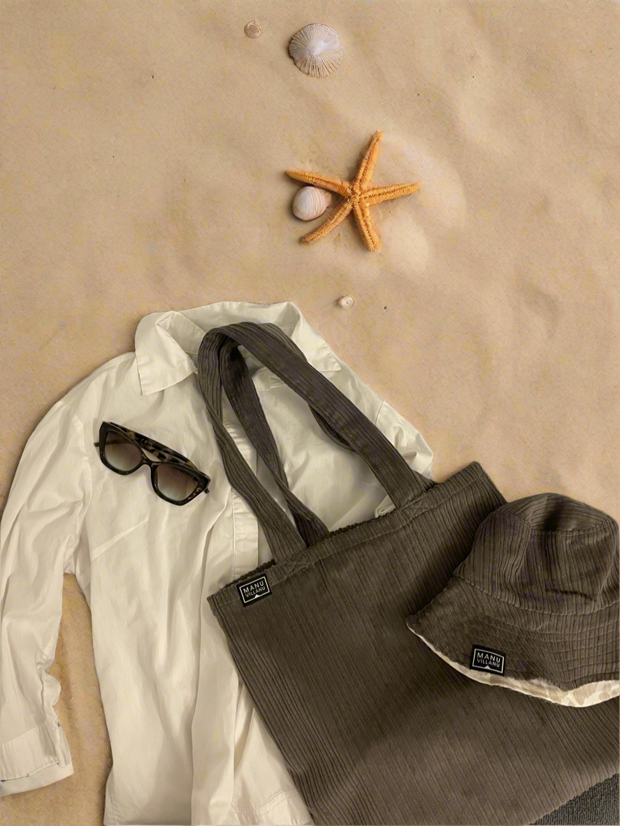 Corduroy Tote Bag Gris