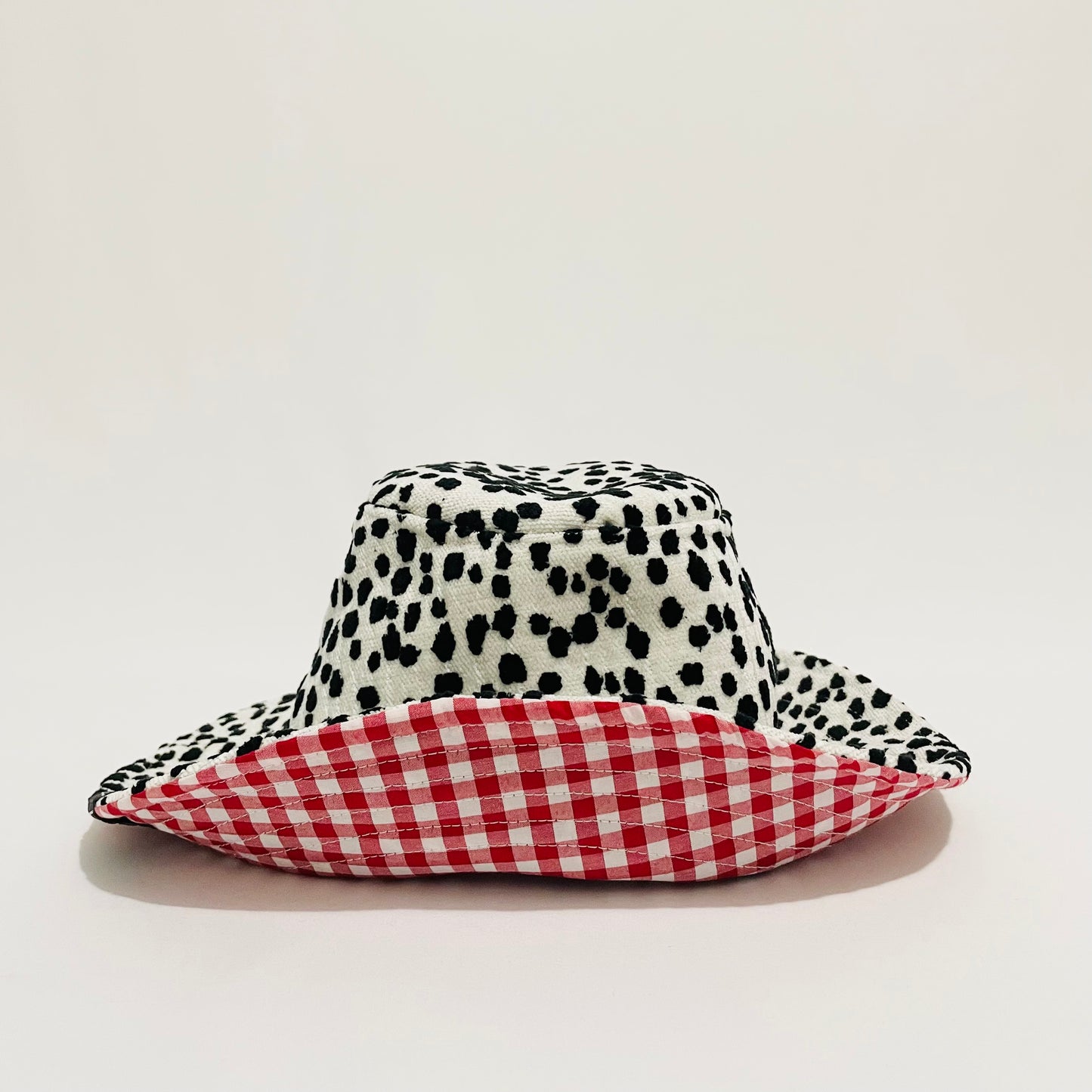 Spots / Gingham Reversible Bucket Hat