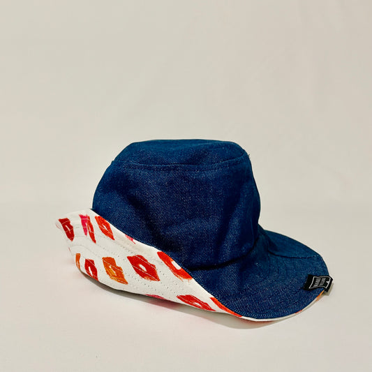 Lips / Denim Reversible Bucket Hat