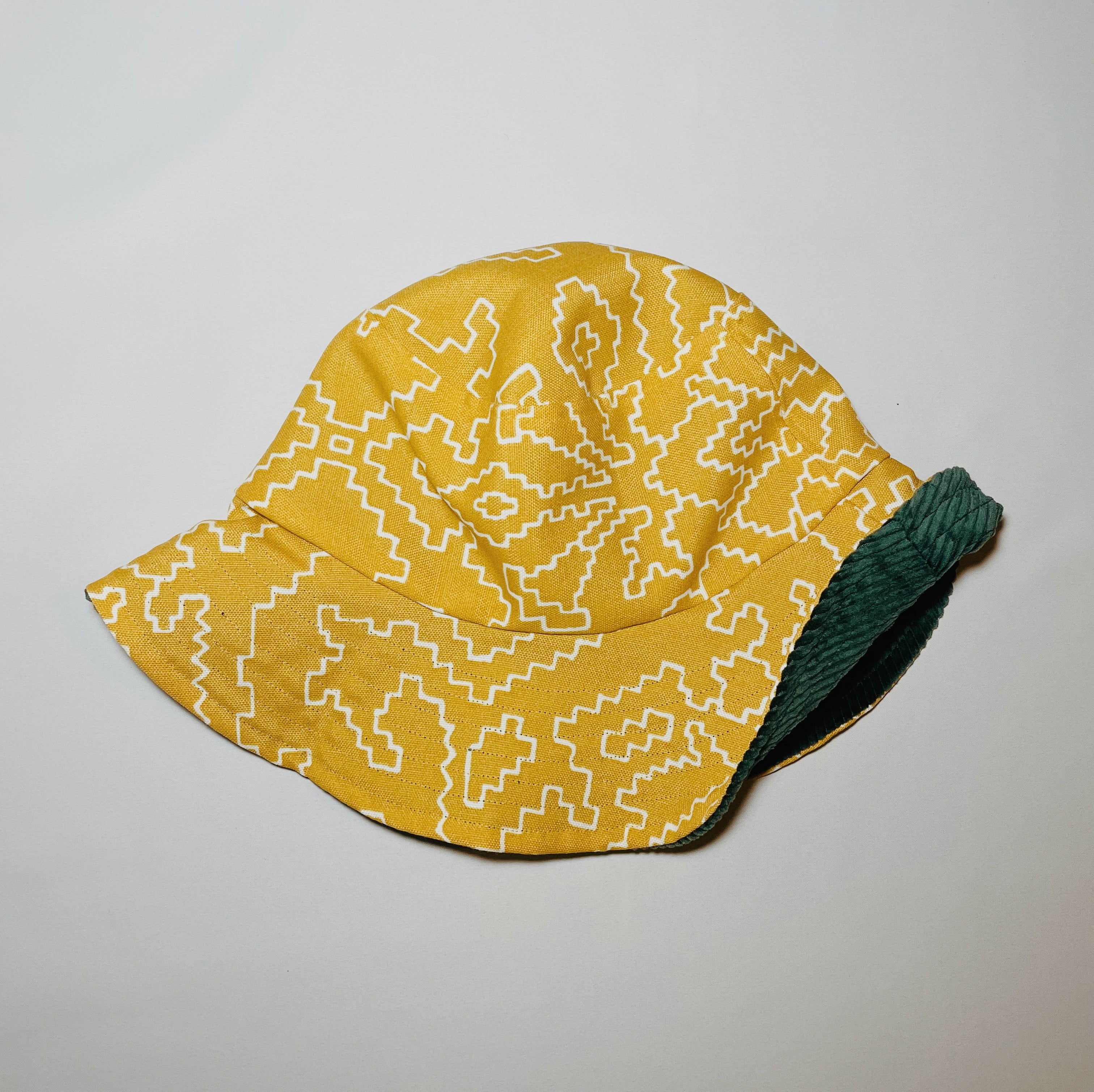 Gypsy Yellow & Green Corduroy Reversible Bucket Hat – MANU