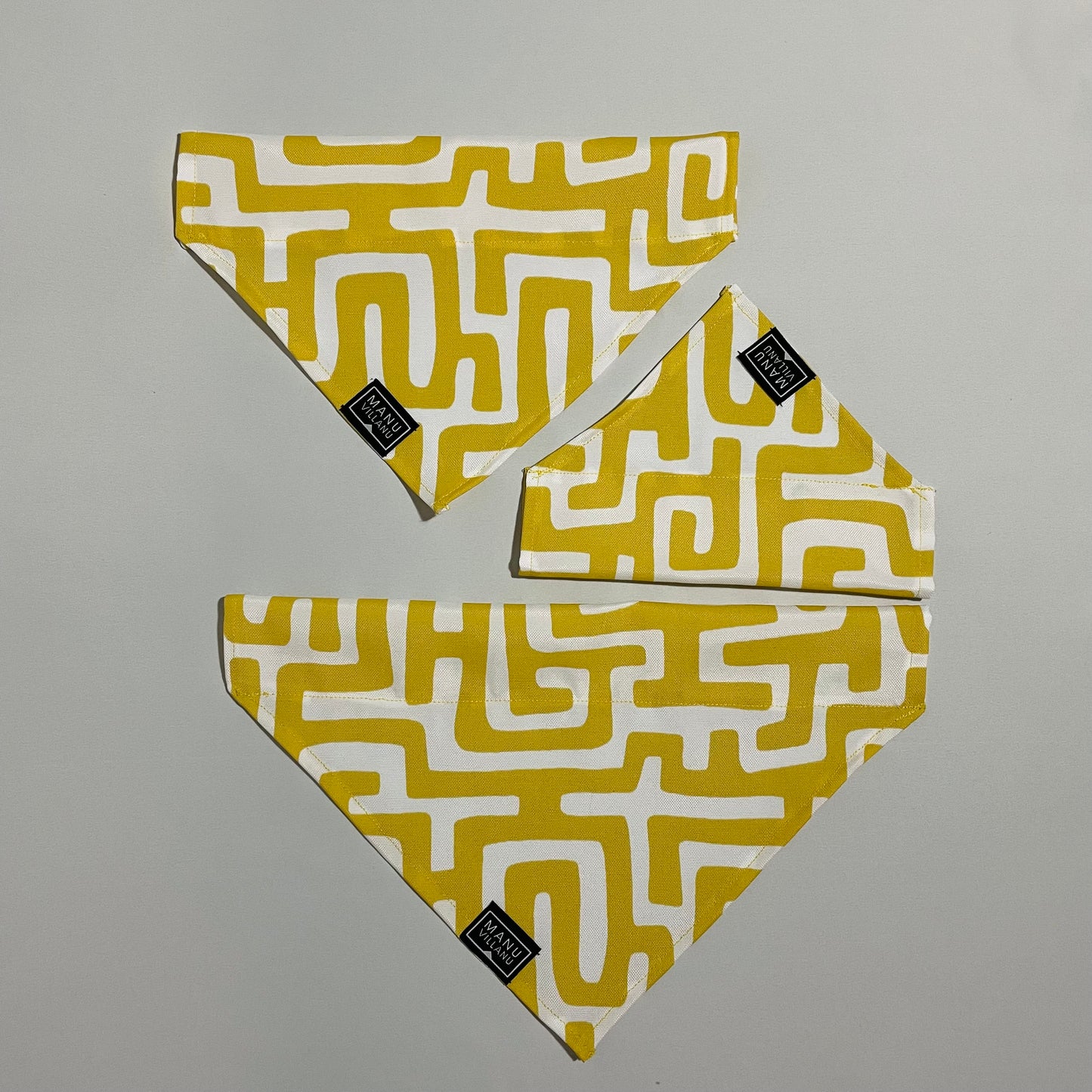 Yellow Maze Dog Bandana - Over the Collar