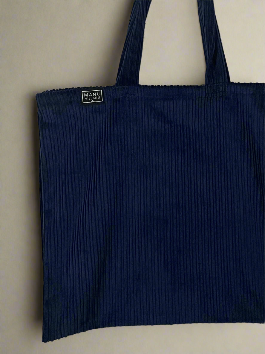 Navy Corduroy Tote Bag