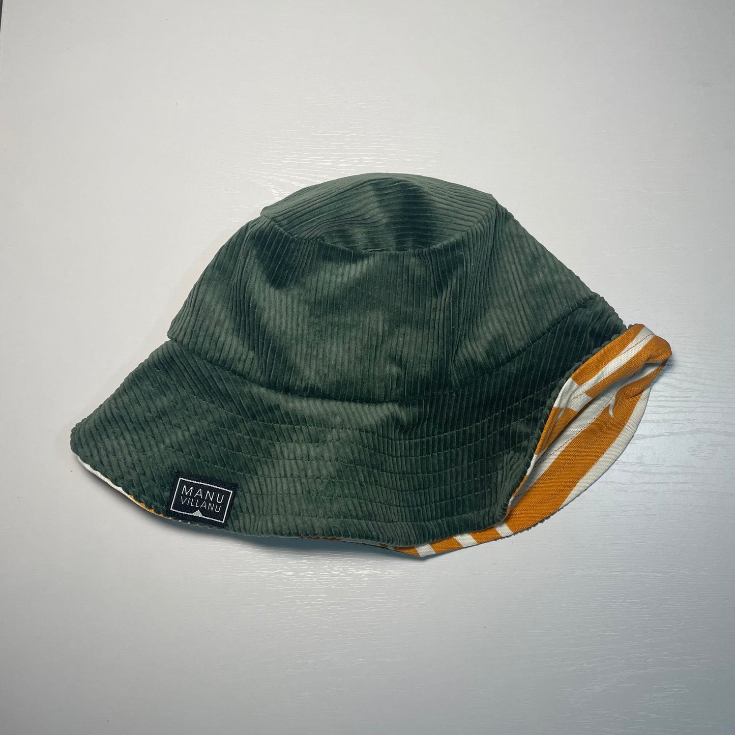 Palm Orange & Green Corduroy Reversible Bucket Hat