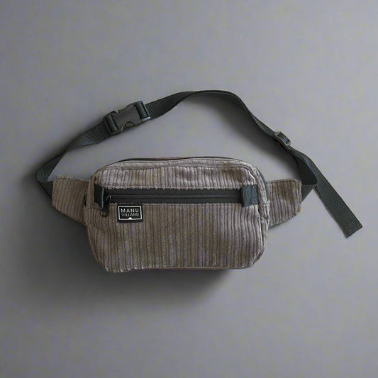 Gray Corduroy Belt Bag