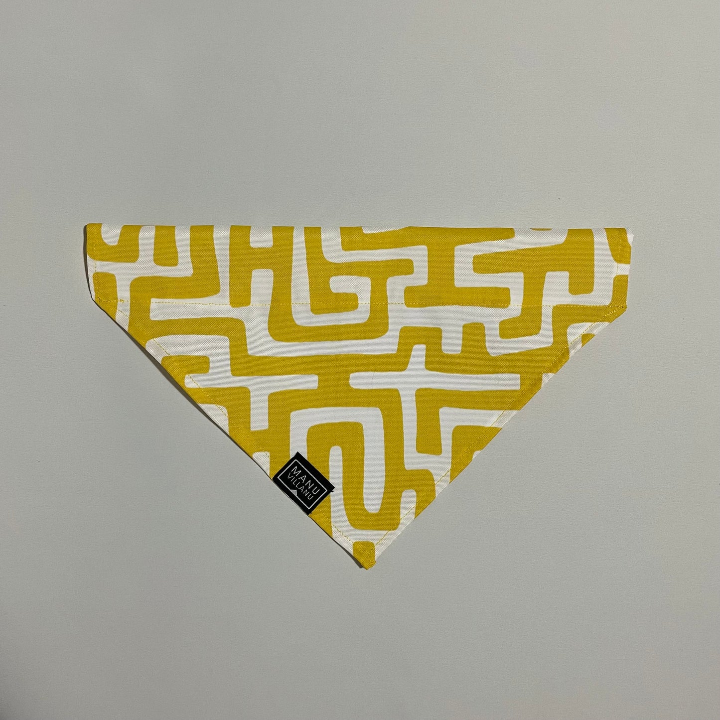 Yellow Maze Dog Bandana - Over the Collar