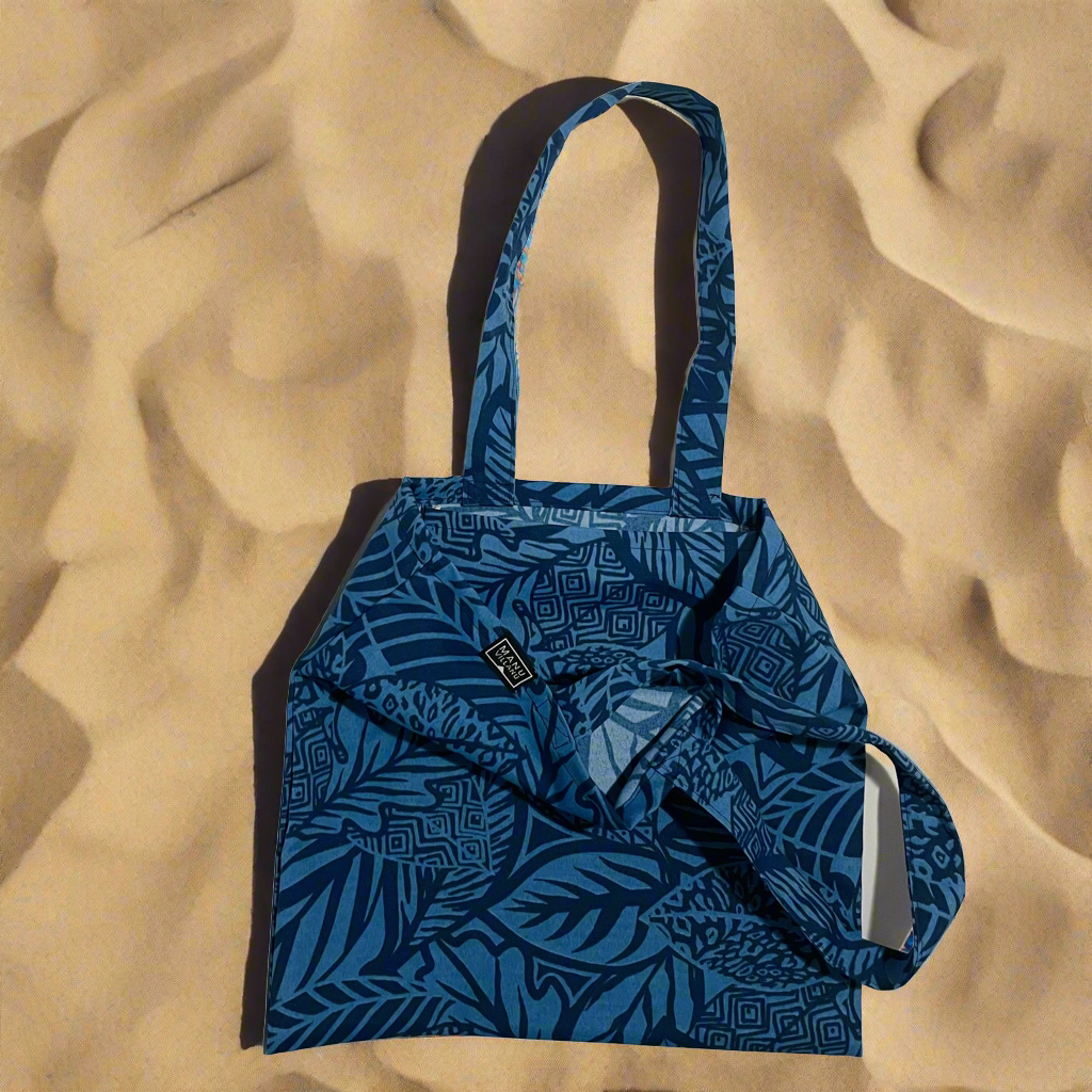 Blue Tropical Tote Bag