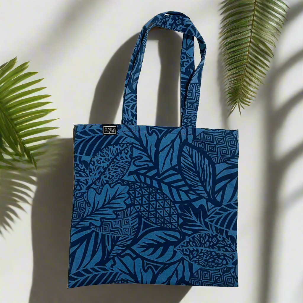 Blue Tropical Tote Bag