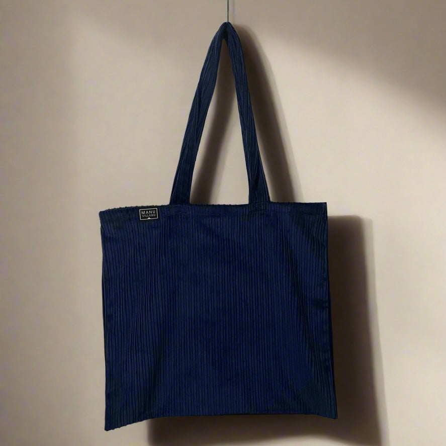 Navy Corduroy Tote Bag