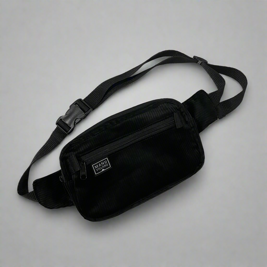 Black Corduroy Belt Bag