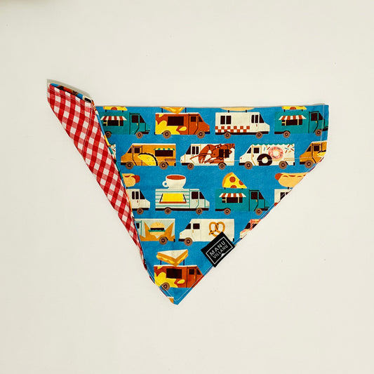 Food Trucks / Gingham Reversible Pet Bandana