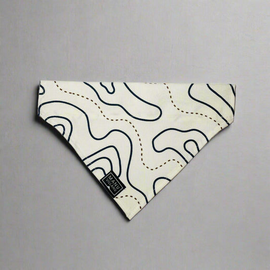 Topography Map Dog Bandana - Over the Collar