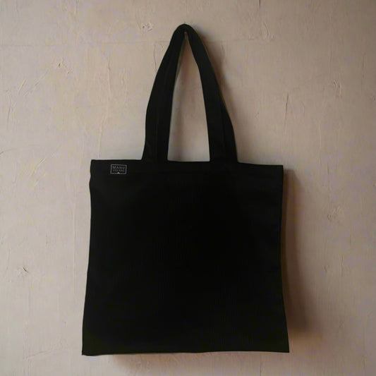 Black Corduroy Tote Bag