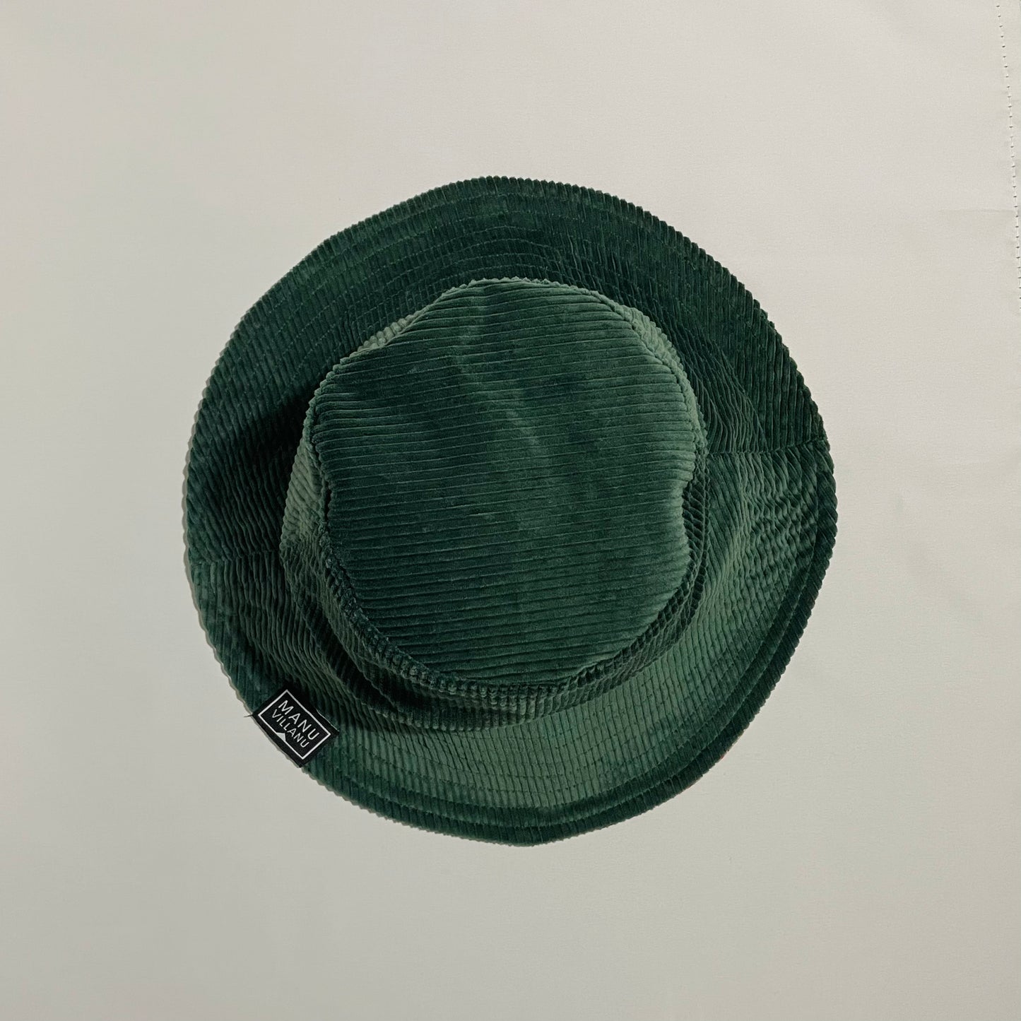 Roses / Green Corduroy Reversible Bucket Hat